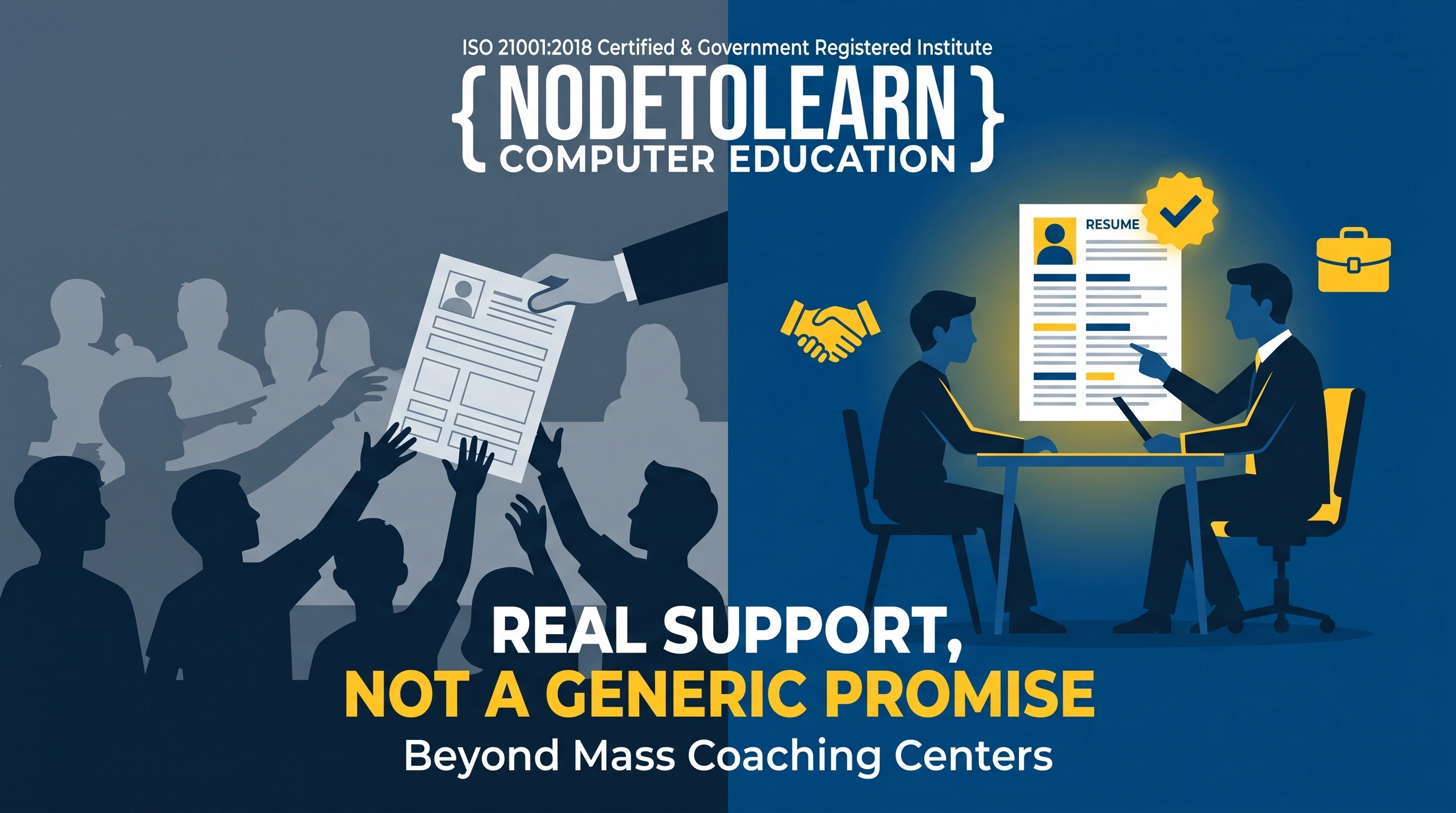 Beyond Mass Coaching Centers: Why NodeToLearn Backs Its Students with 100% Career Placement Assurance